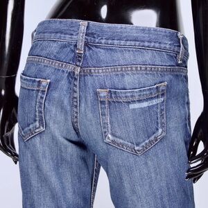 PRADA Regular Fit Straight Blue Denim Jeans Pocket Logo Sz 26 4 $860